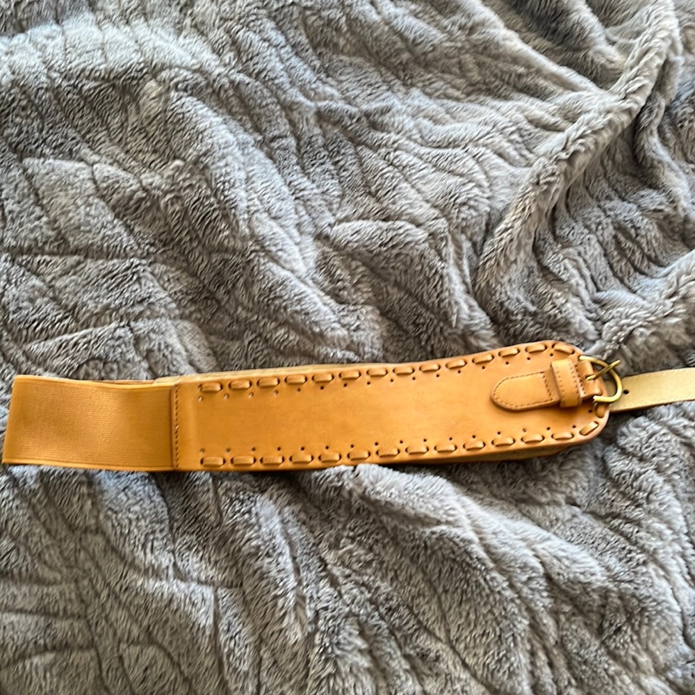 Womens Chunky Waist Belt. Cognac. S/M